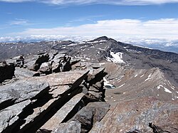 Vista del pico Veleta desde el Mulhacén