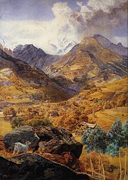 Pintura del Valle de Aosta por John Brett