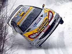 Peugeot 206 WRC en competición.