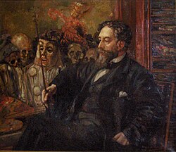 Retrato de James Ensor por Henry de Groux