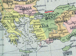 Mapa histórico que muestra la ubicación de Nicomedia en el golfo de Izmit