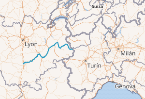 Mapa de la cuenca del río Isère