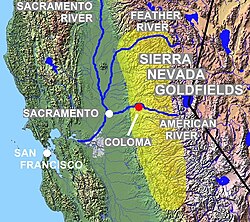Mapa de la fiebre del oro