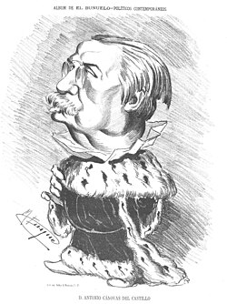Caricatura de Cánovas del Castillo
