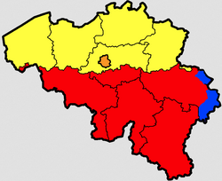 Mapa de las regiones y comunidades de Bélgica