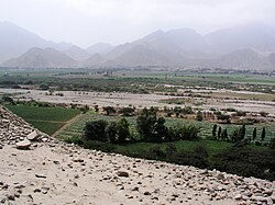 Vista panorámica del valle de Supe sede de la civilización Caral