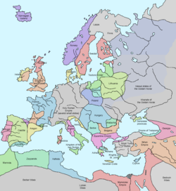 Mapa de Europa en 1328
