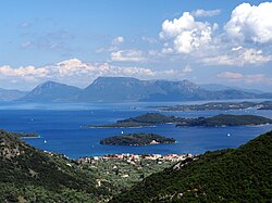 Vista del Mar Jónico desde la isla de Lefkada, Grecia