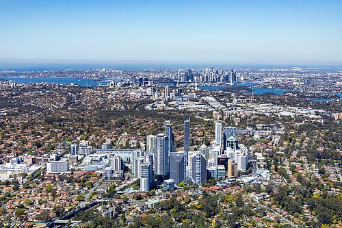 Vista aérea de los límites entre zonas en Australia