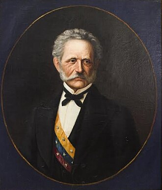 Retrato de Mosquera con la banda presidencial de los Estados Unidos de Colombia.