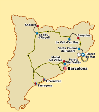 Podio o elementos representativos de la Volta a Cataluña 2011