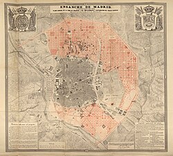 Mapa histórico de Madrid según el Plan Castro