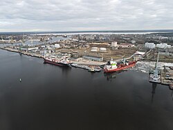 Vista aérea del puerto de Riga