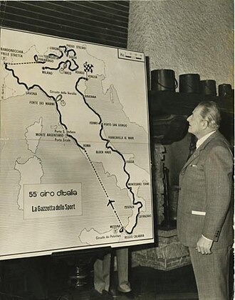 Fotografía histórica de la competición y sus participantes en el Giro de Italia 1972