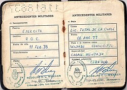 Sellado de servicio militar cumplido en documento de identidad argentino