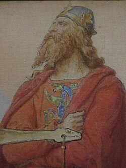 Representación histórica de los dominios de Svend I de Dinamarca