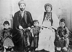 Familia árabe cristiana en Palestina