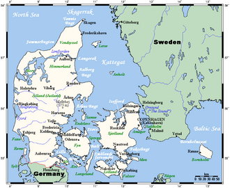 Mapa del estrecho de Oresund