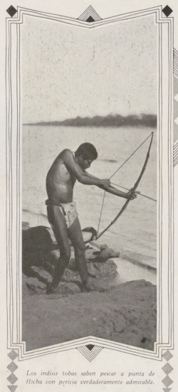 Pescador toba retratado en el año 1930