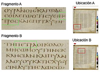 Fragmentos del Codex Sinaiticus de Mateo 16, 18