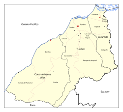 Mapa conceptual del departamento de Tumbes