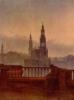 Vista sobre Dresde desde la terraza de Brühl por Carl Gustav Carus