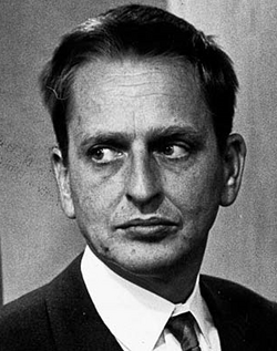 Retrato de Olof Palme.