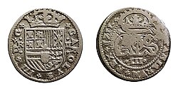 Moneda histórica acuñada en Barcelona durante el periodo austracista