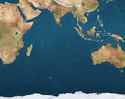 Ubicación geográfica de Reunión en el Océano Índico