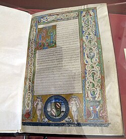 Manuscrito iluminado medieval de la Biblioteca histórica