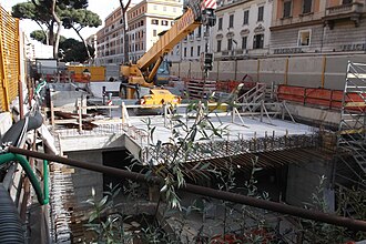 Trabajos de construcción en la estación San Giovanni
