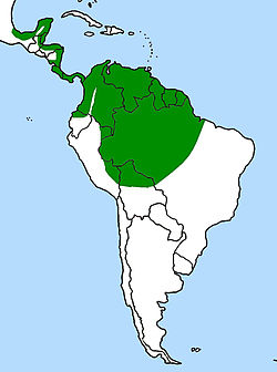 Mapa que ilustra el rango de distribución de la garza agamí en el continente americano