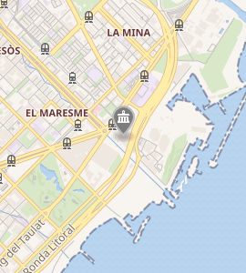 Plano de localización del parque del Fórum y su entorno urbano