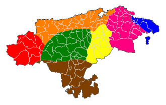 Mapa dialectal de Cantabria a principios del siglo XX