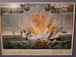 Dibujo de la explosión del Maine