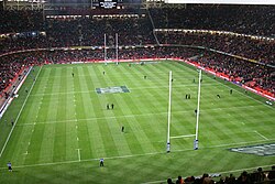 Partido de rugby en el estadio