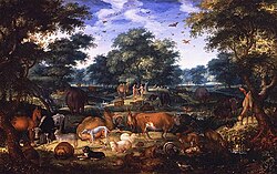 El jardín del Edén, obra de Jacob Savery datada en 1601.