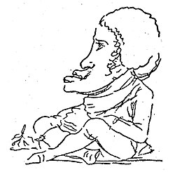 Autorretrato caricaturesco de Francisco de Goya.