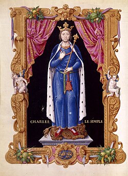 Retrato de Carlos III el Simple en el Recueil des rois de France