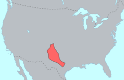 Distribución histórica del idioma comanche