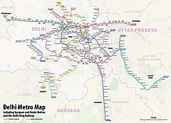 Esquema de la red de transporte del metro