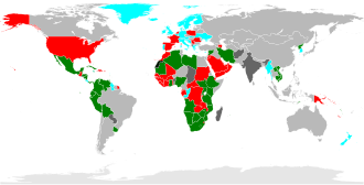 Mapa de apoyos internacionales al Sahara Occidental