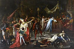Obra pictórica de Francisco Javier Amérigo y Aparici que muestra el saqueo de Roma en 1527.