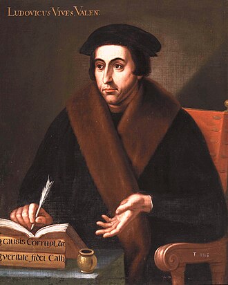 Retrato anónimo de Juan Luis Vives conservado en el Museo del Prado.