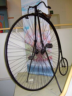 Ilustración antigua de un biciclo tradicional