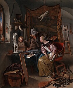 La lección de dibujo, h. 1665, J. Paul Getty Museum