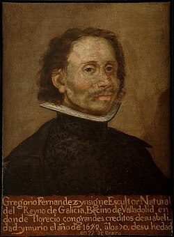 Retrato pictórico de Gregorio Fernández atribuido a Diego Valentín Díaz, conservado en el Museo Nacional de Escultura de Valladolid.