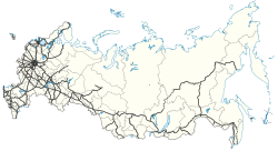 Mapa de carreteras de Rusia mostrando diferentes configuraciones de redes