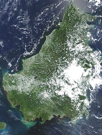 Antiguo mapa de la isla de Borneo