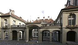Fachada del Erlacherhof en Berna